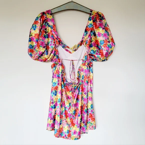 For Love And Lemons Merrill Puff Sleeve Mini Dress - Picture 9 of 14